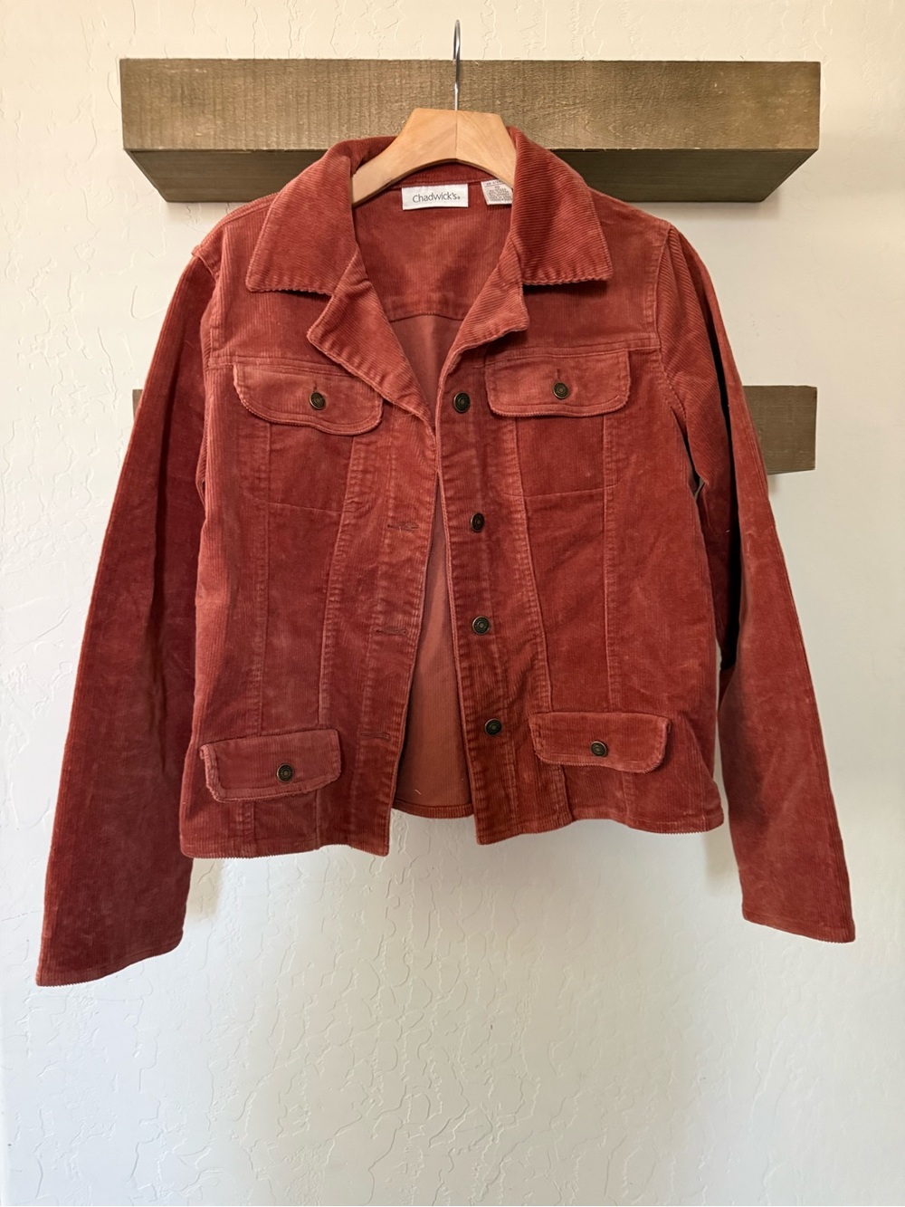 Chadwick’s|Vintage Rust Burnt Orange Corduroy button down Jacket•••size 10,Fall